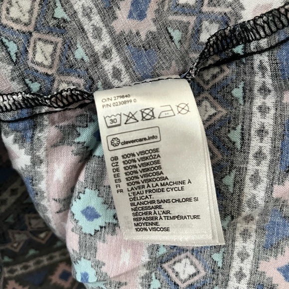 NEW Divided H&M Geometric Print  Blue Pink Dress 4 - Picture 7 of 7